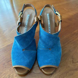 FRATELLI ROSSETTI made in Italy | Blue Suede Sling-Back Sandals, Size 39